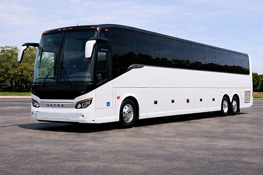 56-passenger charter bus rental Quincy TX